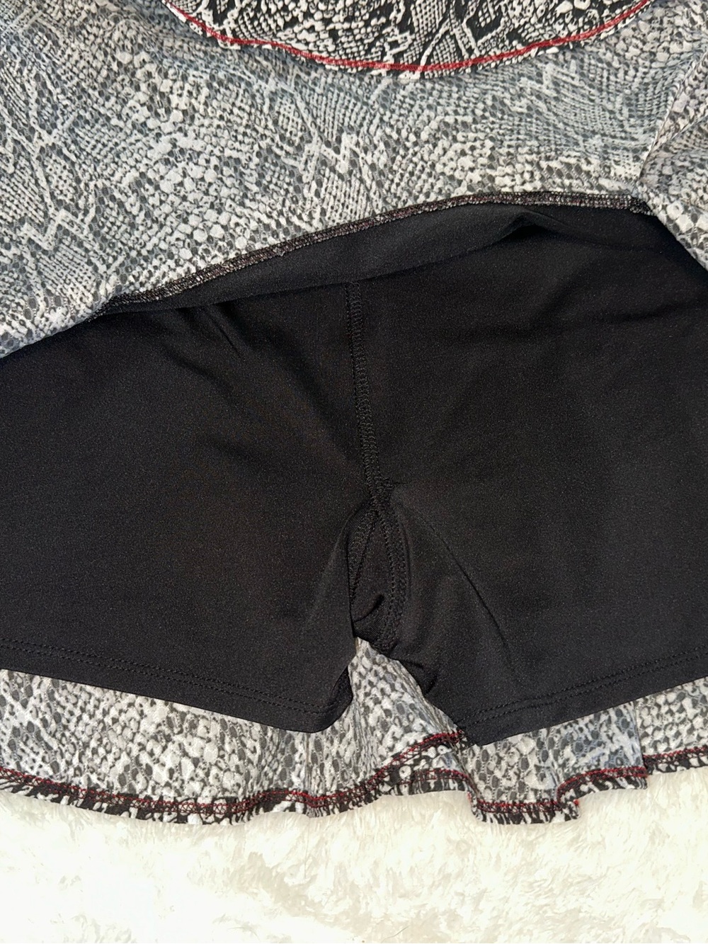 Lucky in Love Black Snake-Print Skater Skirt with Red Accents - Picture 4 of 6
